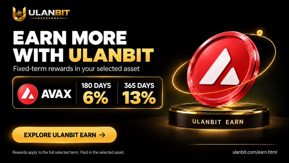 ULANBIT Earn - AVAX: 180 days 6%, 365 days 13%.