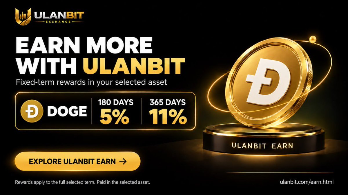 ULANBIT Earn - DOGE: 180 days 5%, 365 days 11%.